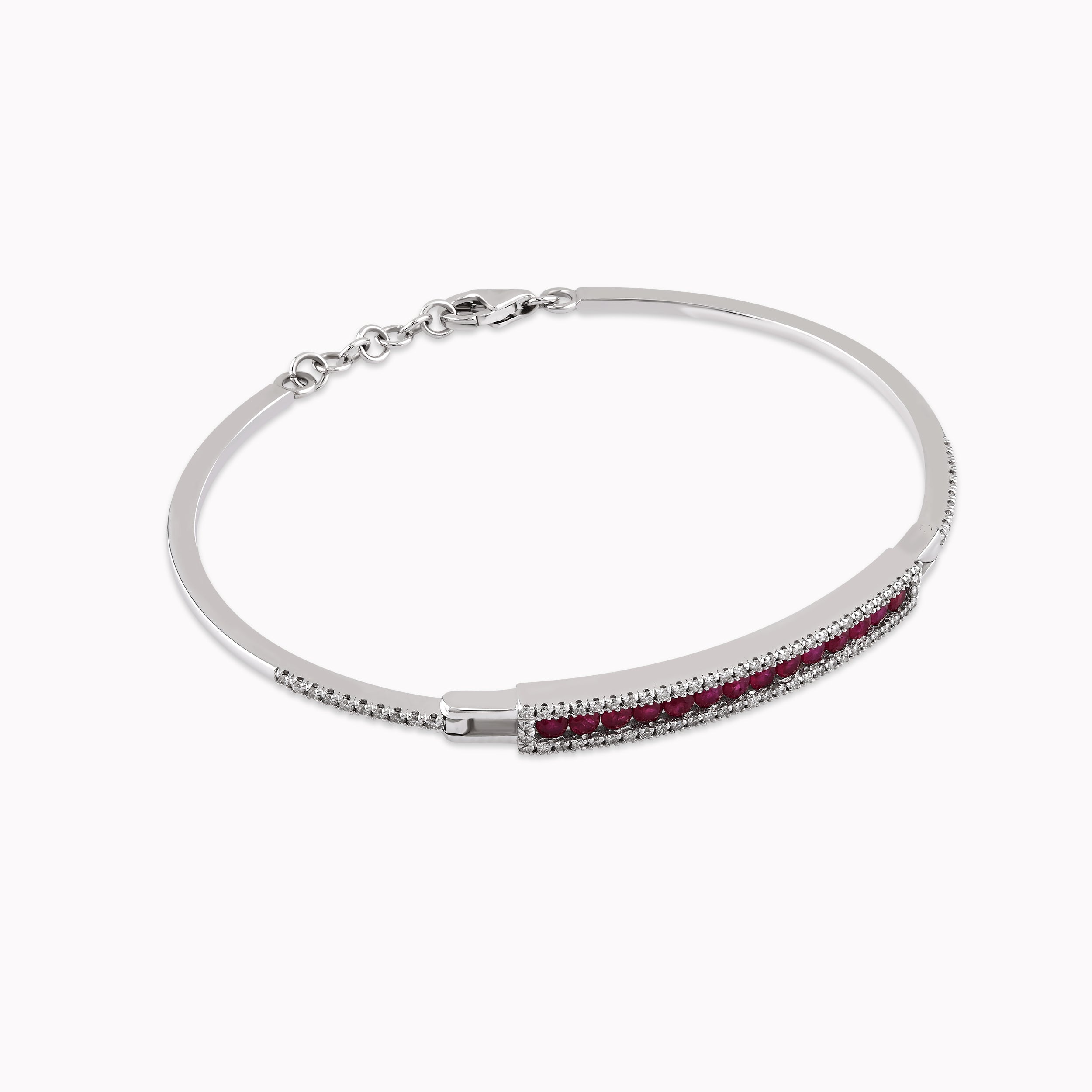 Bratara Aur Alb 14K cu Diamante si Rubine 0.26ct