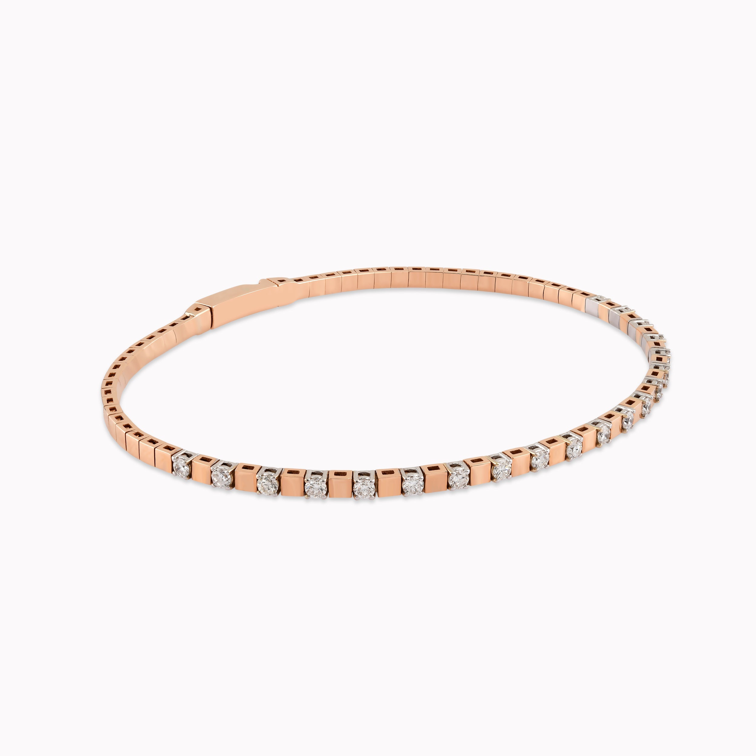Bratara Tennis Aur Roz 14K cu Diamante 0.59ct