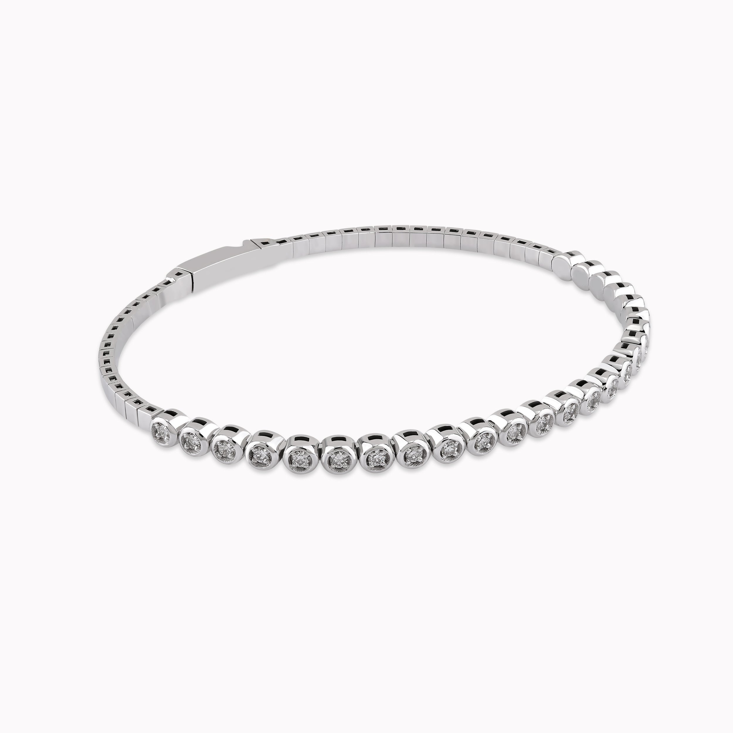 Bratara Tennis Aur Alb 14K cu Diamante 0.50ct