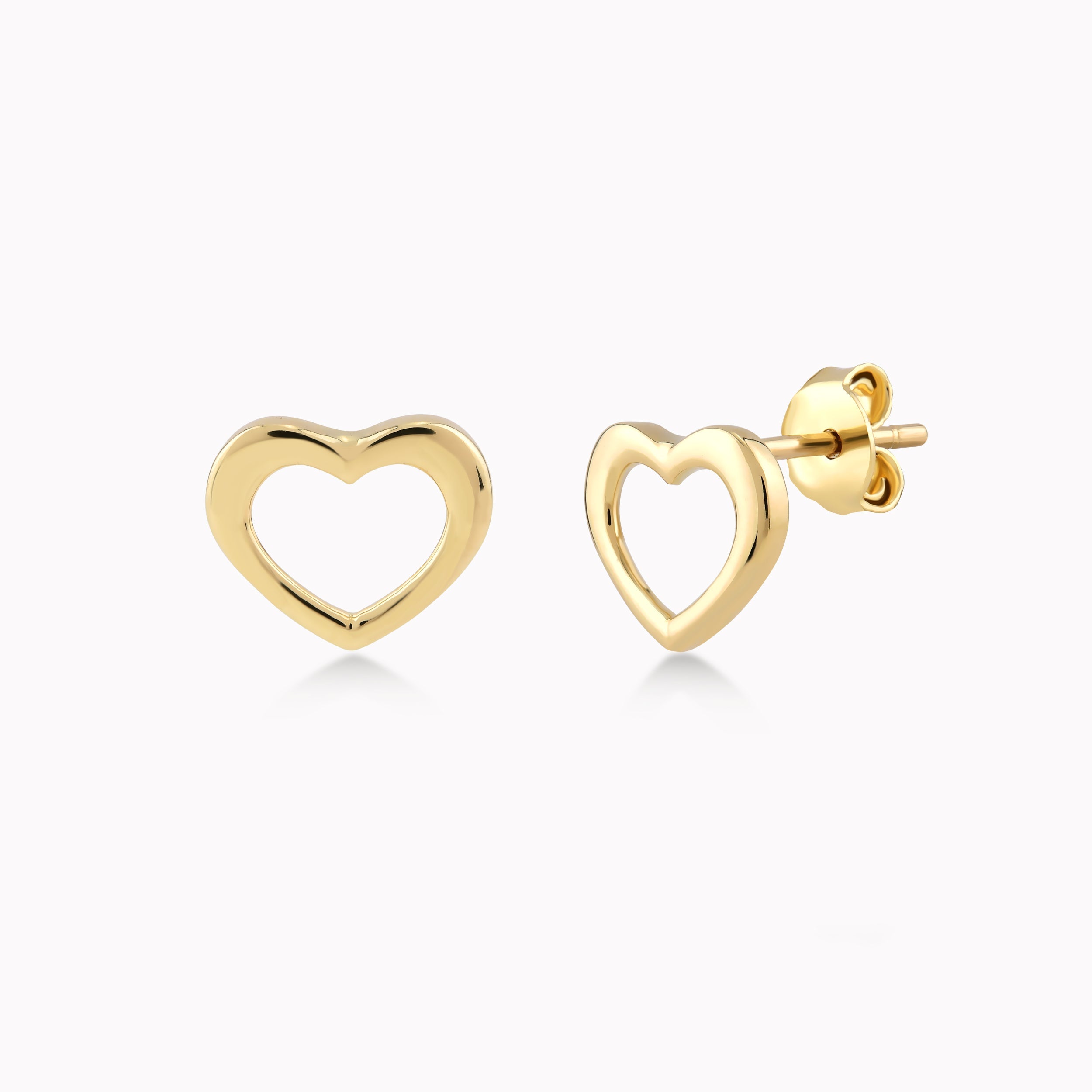 Cercei Aur Galben 14K, Inima Decupata 1.10gr