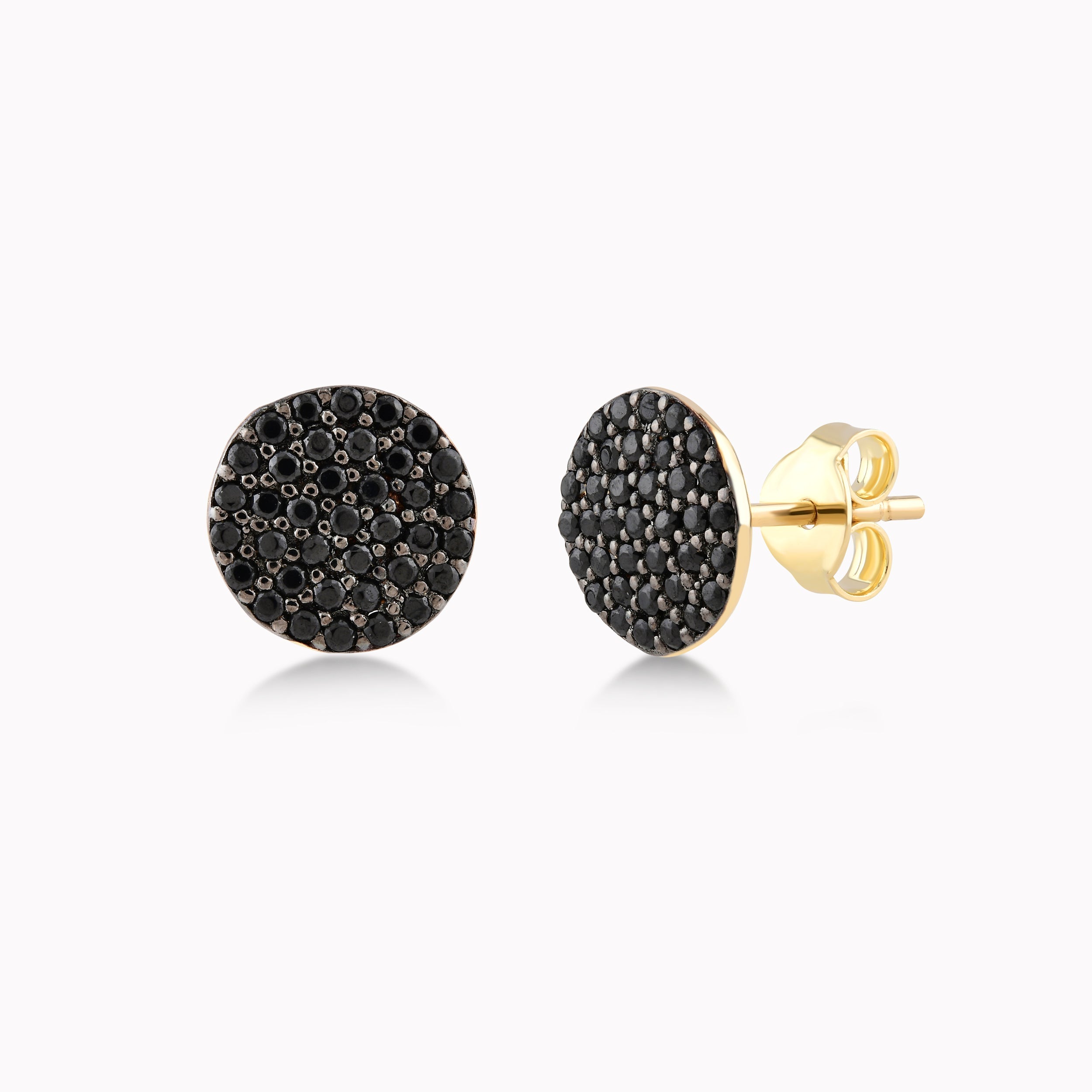 Cercei Aur Galben 14K Cu Zirconiu Negru 2.82gr