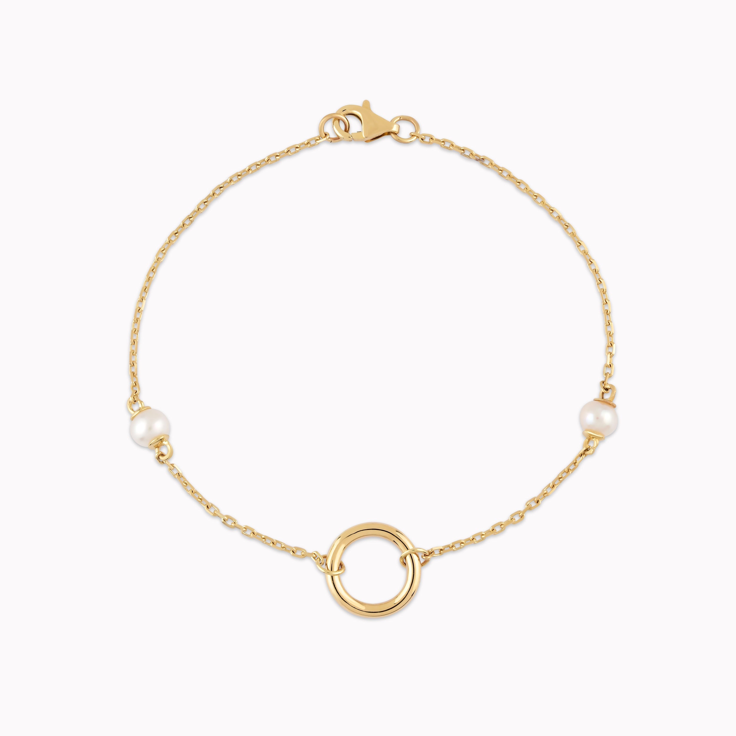 Bratara Aur Galben 14K cu Perla de Cultura si Cerc 1.85gr