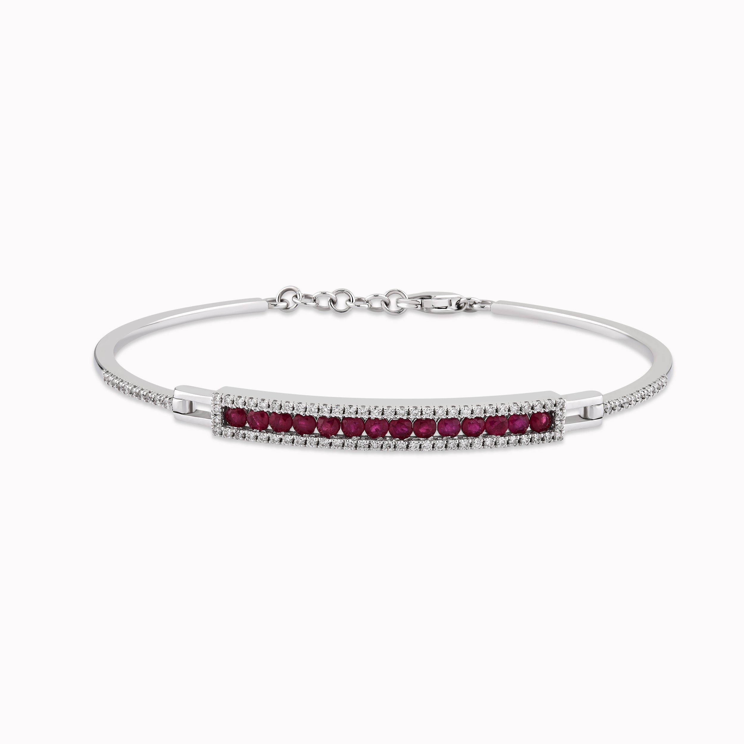 Bratara Aur Alb 14K cu Diamante si Rubine 0.26ct
