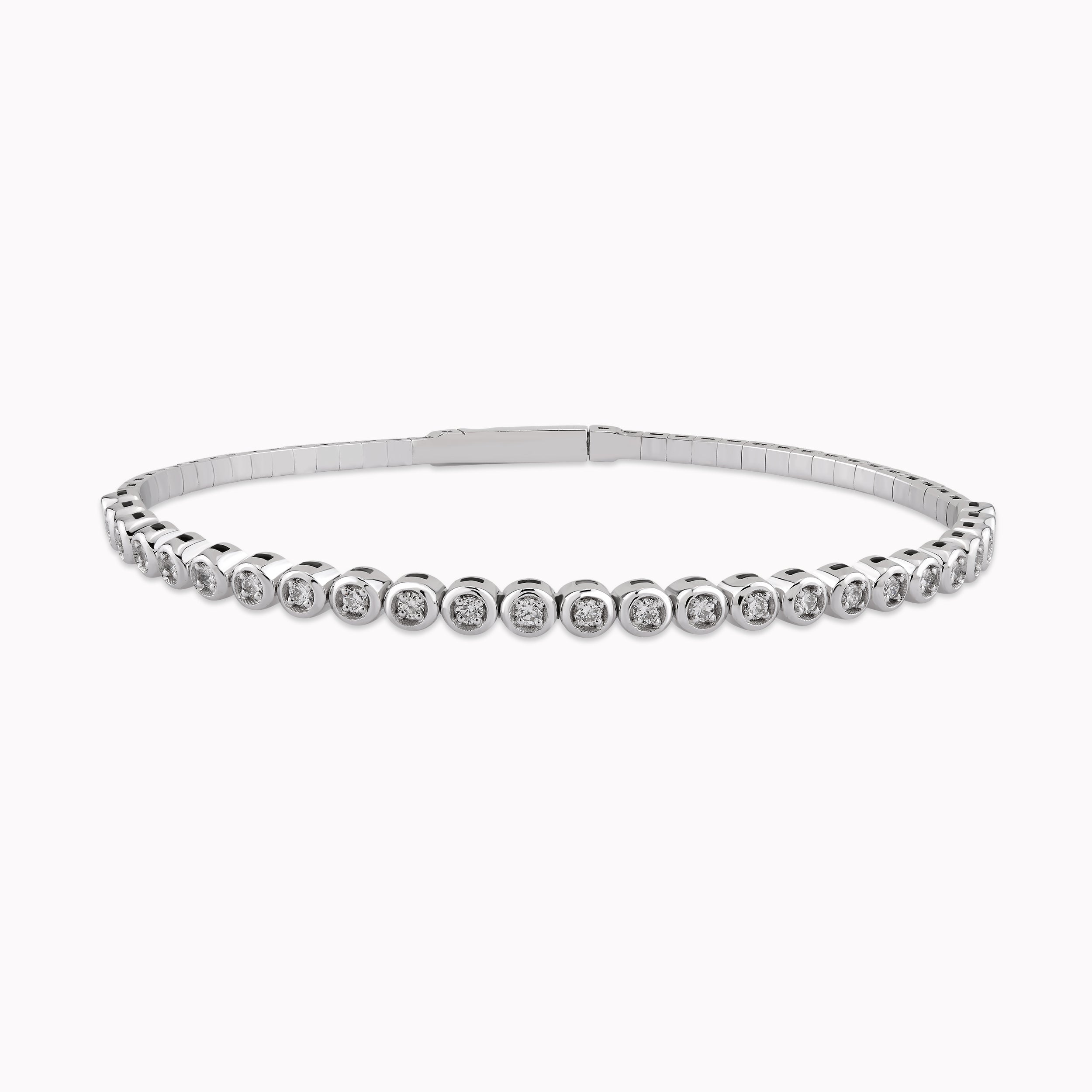 Bratara Tennis Aur Alb 14K cu Diamante 0.50ct