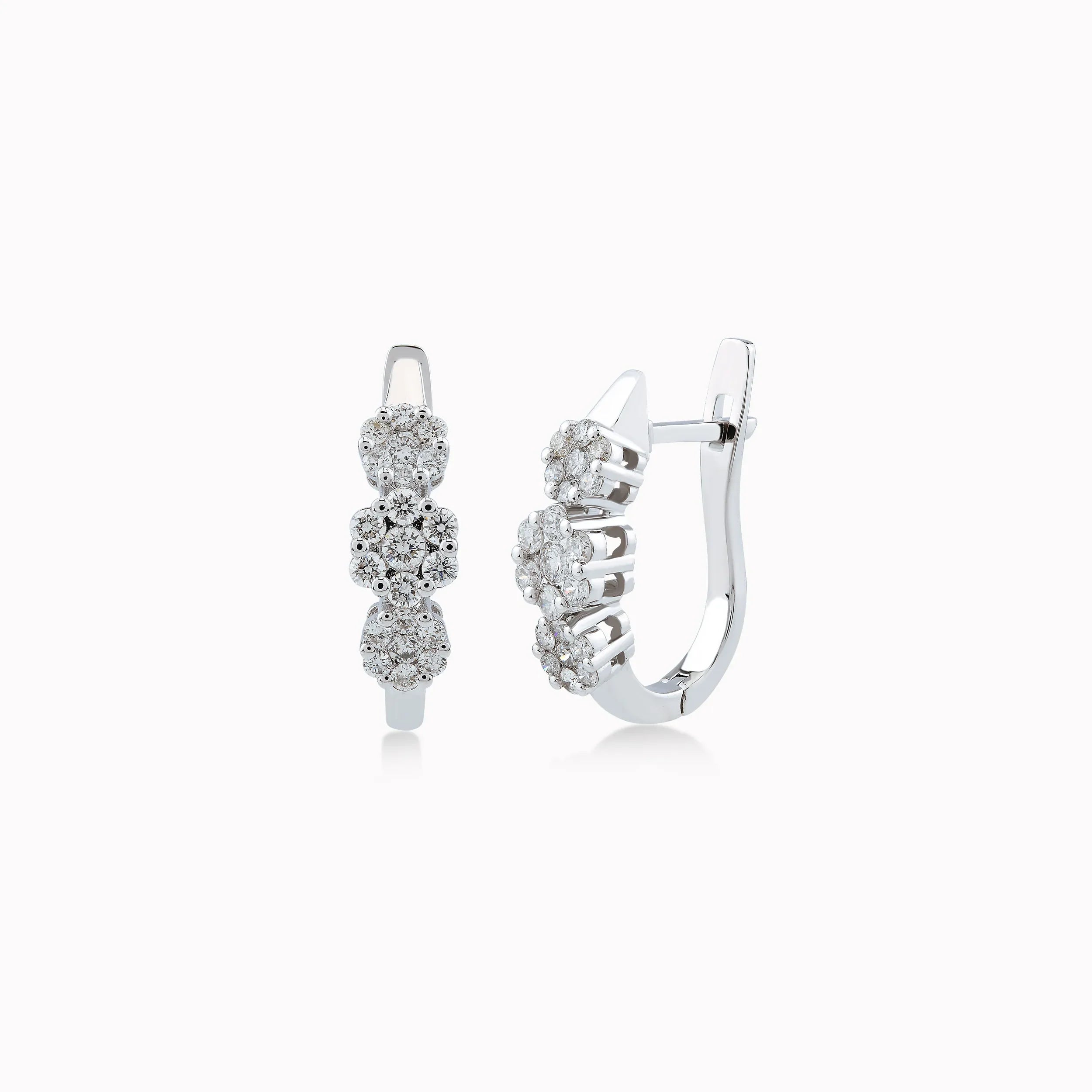 Cercei Aur Alb 14K cu Diamante 0.71ct