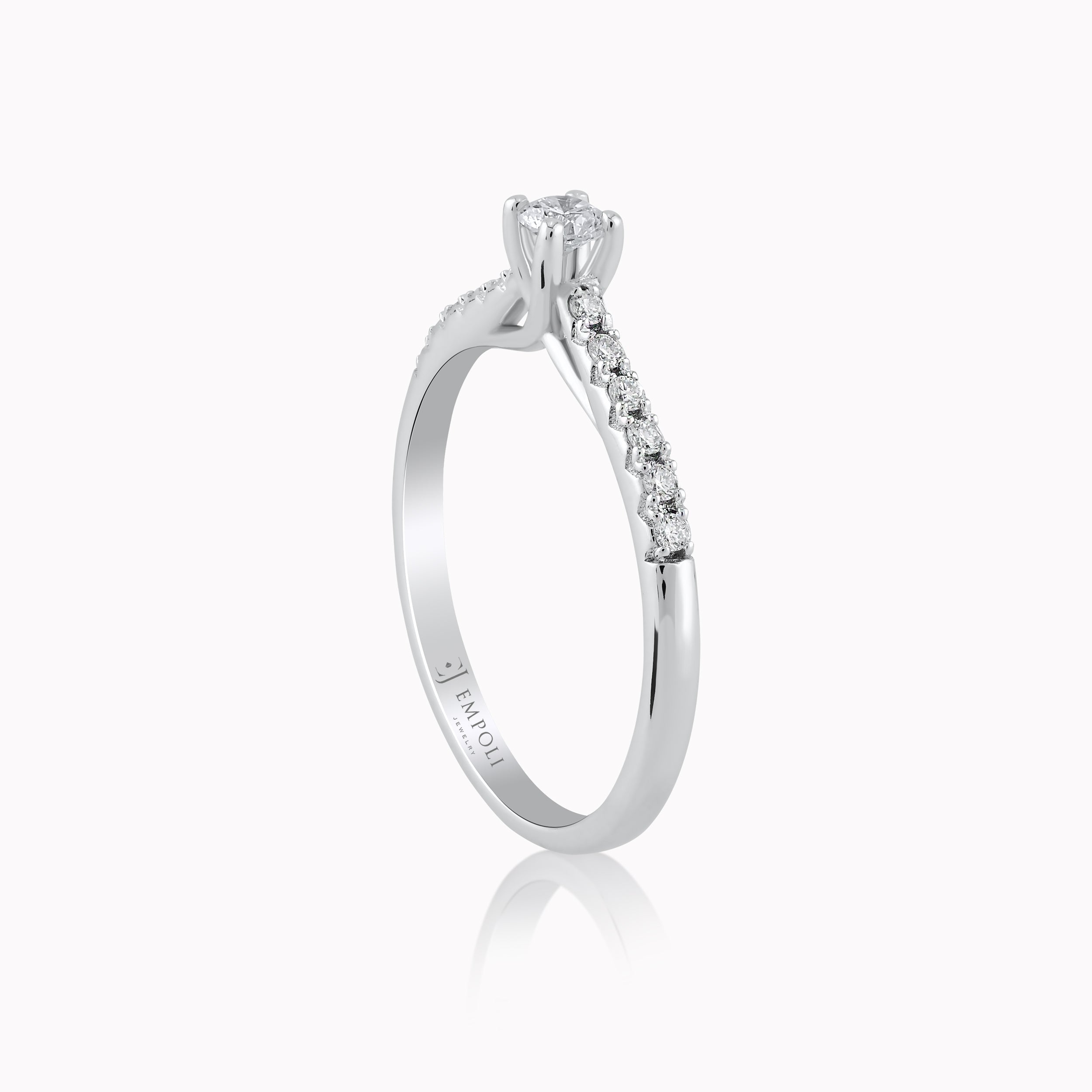 Inel Aur Alb 14K cu Diamante 0.26ct