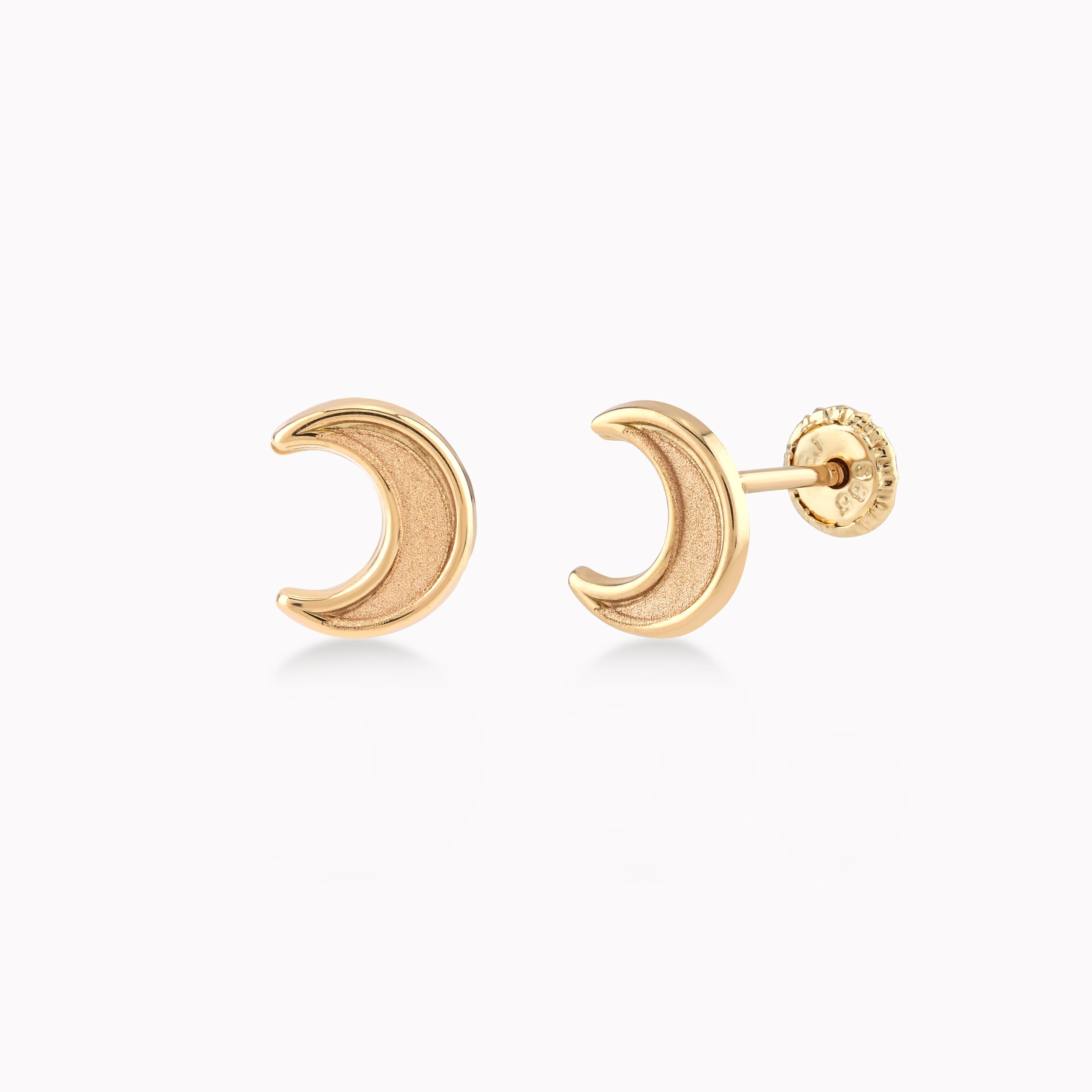 Cercei Aur Galben 14k, Semiluna, Protectie 0.36gr