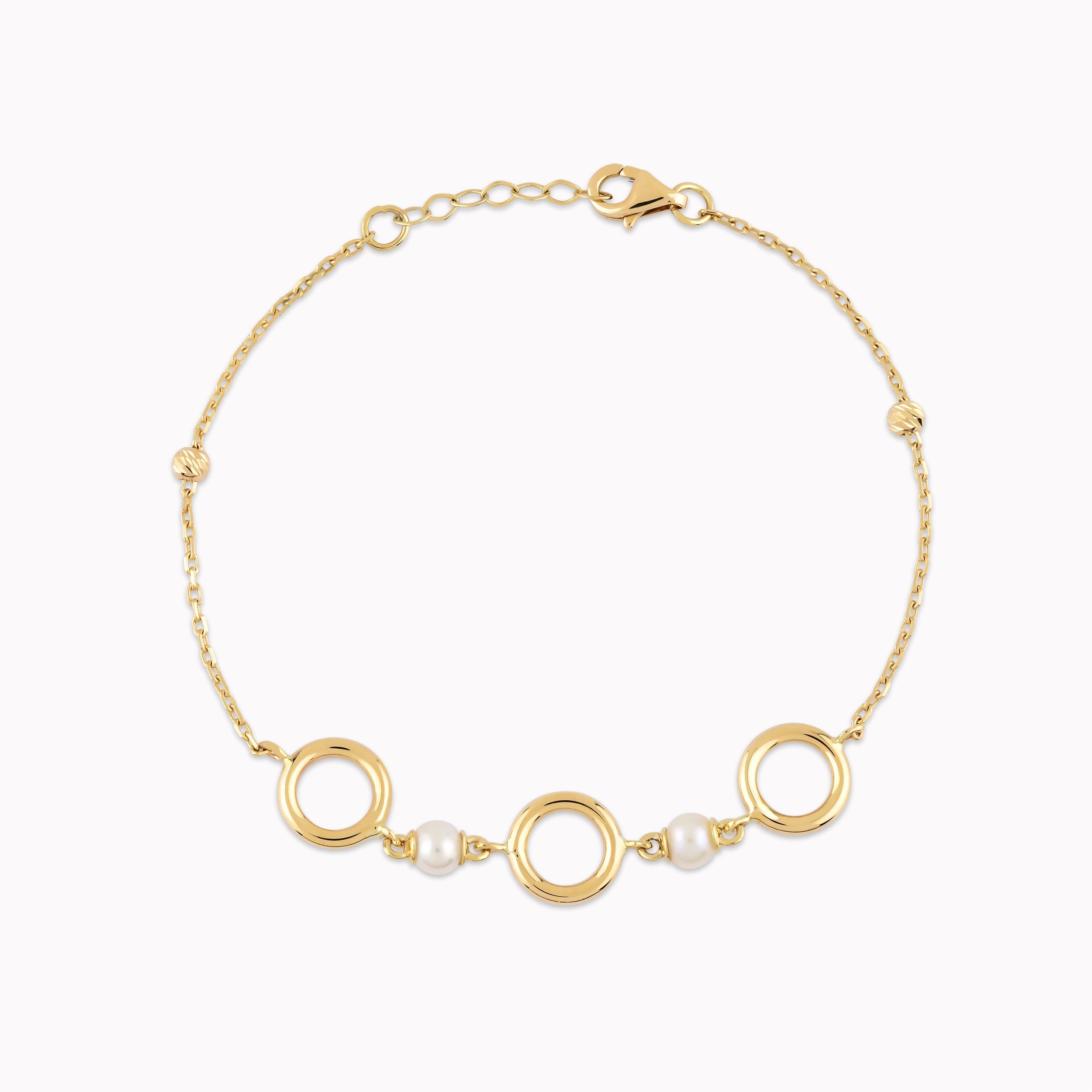 Bratara Aur Galben 14K cu Perla de Cultura si Cercuri 2.38gr