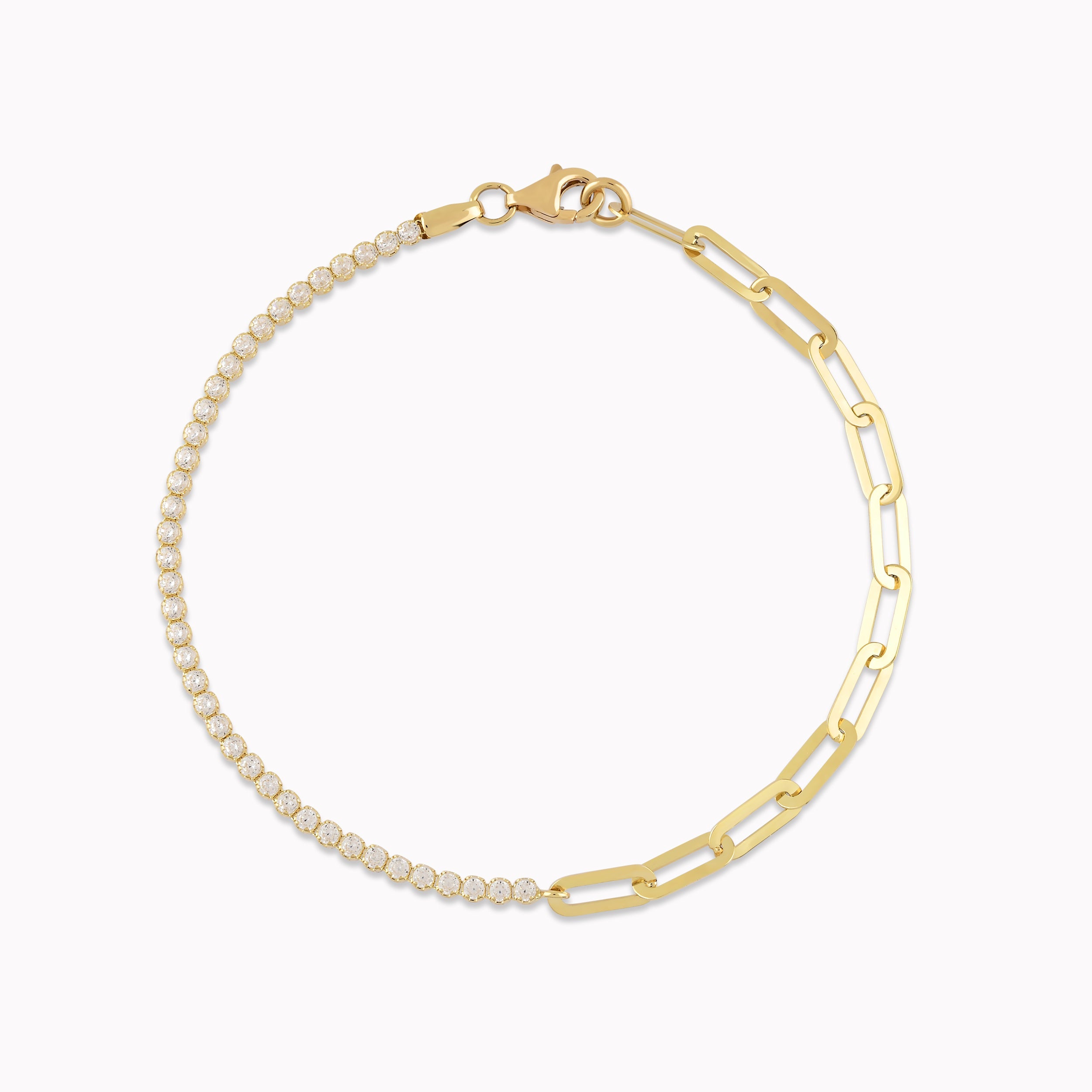 Bratara Aur Galben 14K cu Zirconiu Alb Tennis si Zale 2.44gr