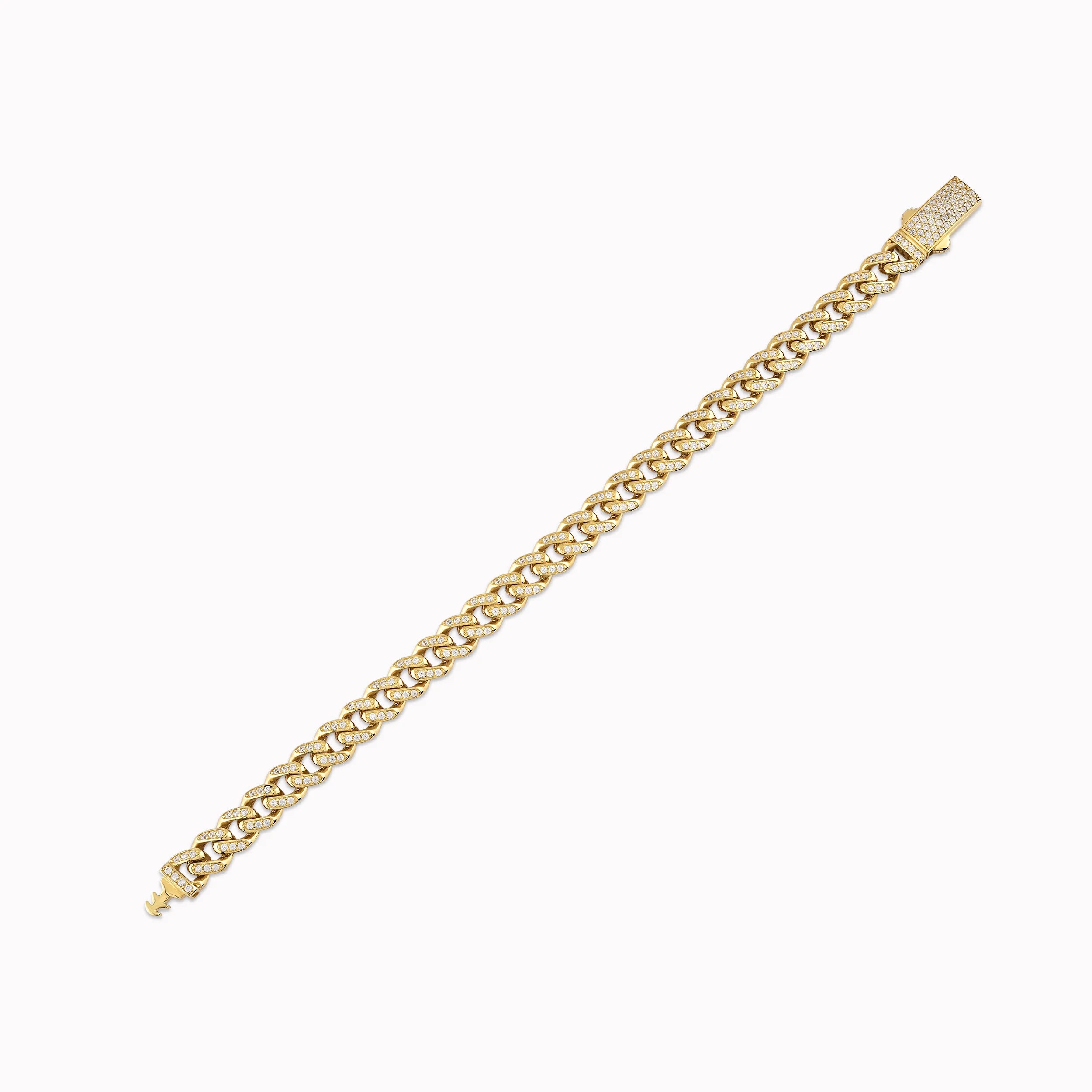 Bratara Cuban Aur Galben 14K cu Zirconiu Alb 10.72gr