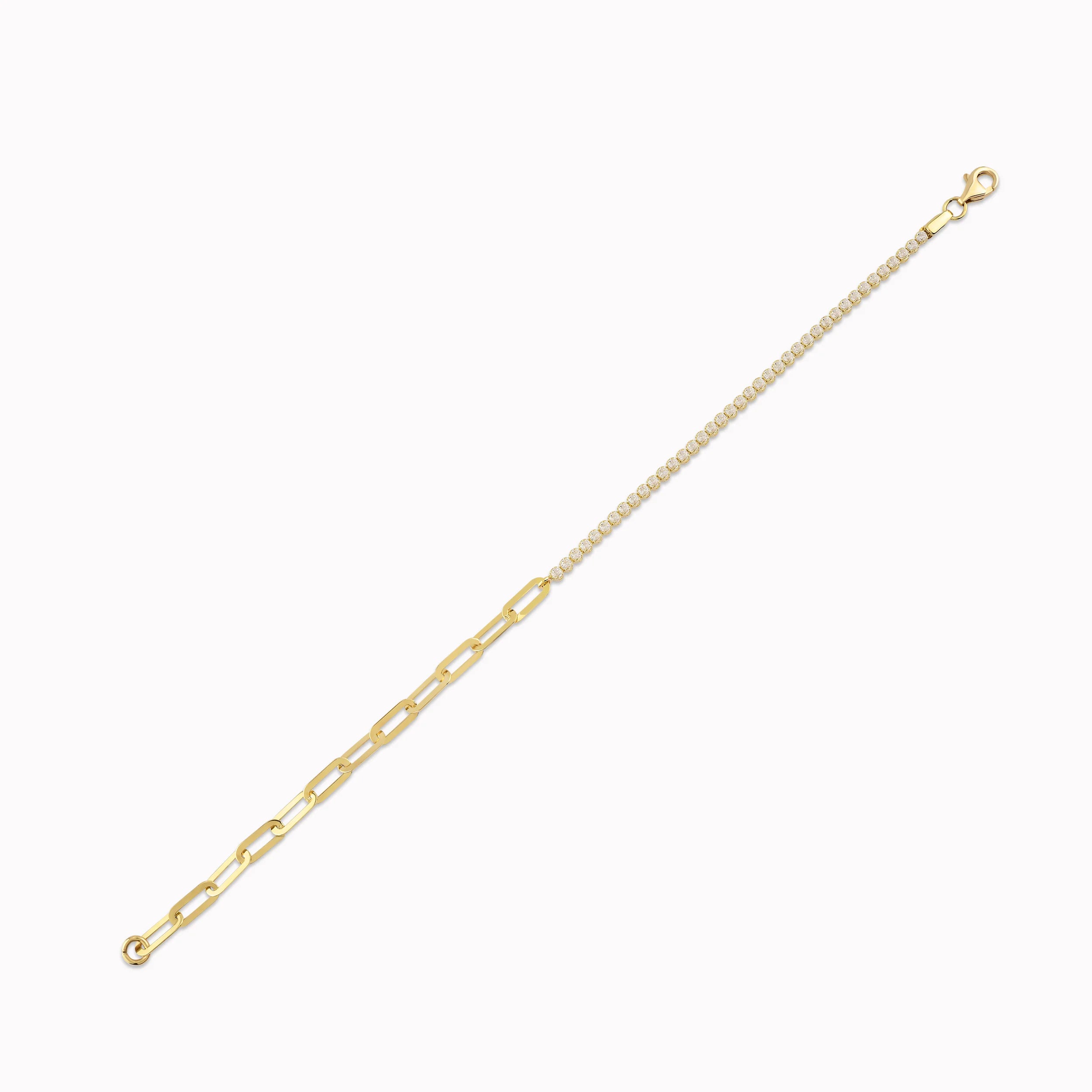 Bratara Aur Galben 14K cu Zirconiu Alb Tennis si Zale 2.44gr