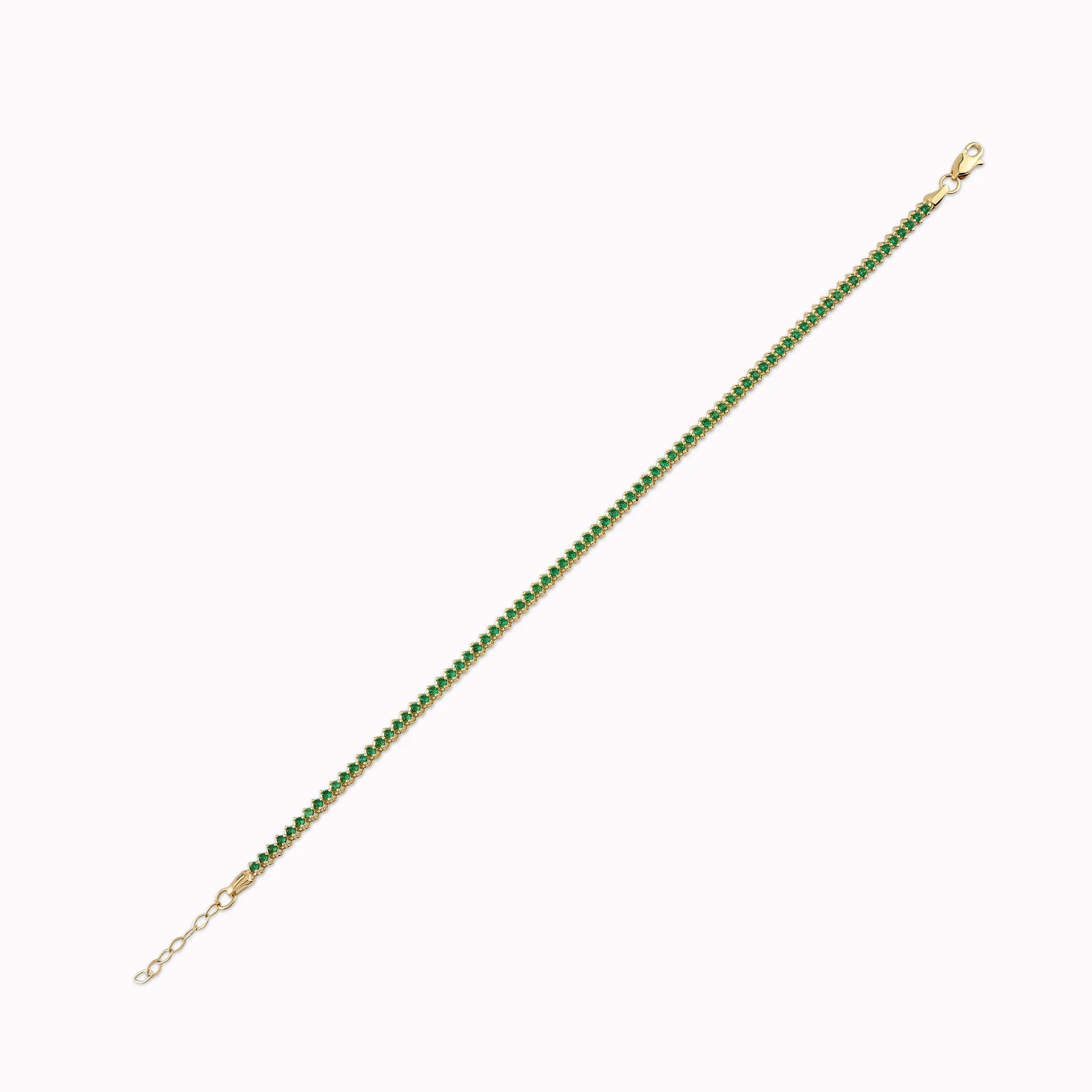 Bratara Aur Galben 14K cu Zirconiu Verde Tennis 3.96gr