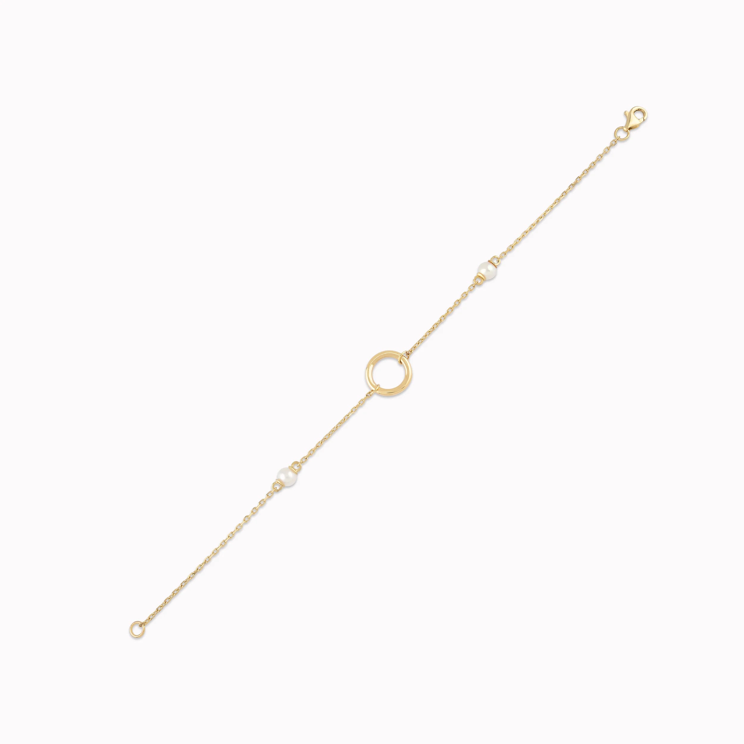 Bratara Aur Galben 14K cu Perla de Cultura si Cerc 1.85gr