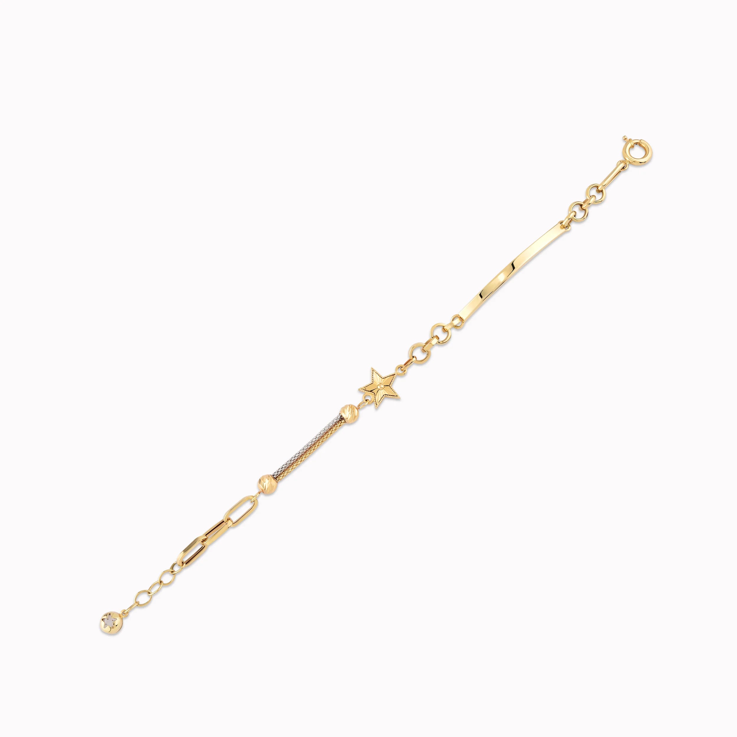 Bratara Aur Galben 14K Stilizata cu Stea Lant si Zale 4.82gr
