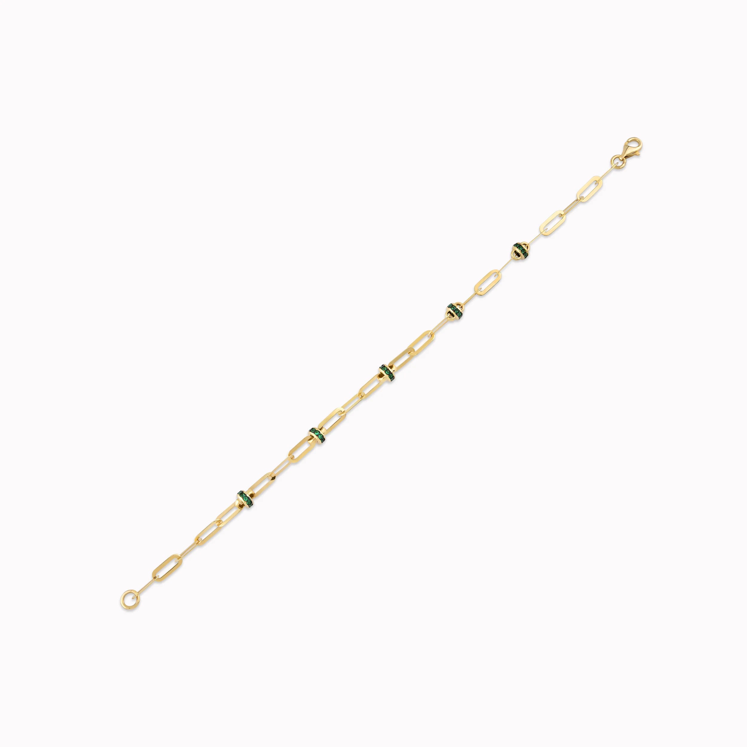 Bratara Aur Galben 14K Stilizata cu Zirconiu Verde 3.19gr