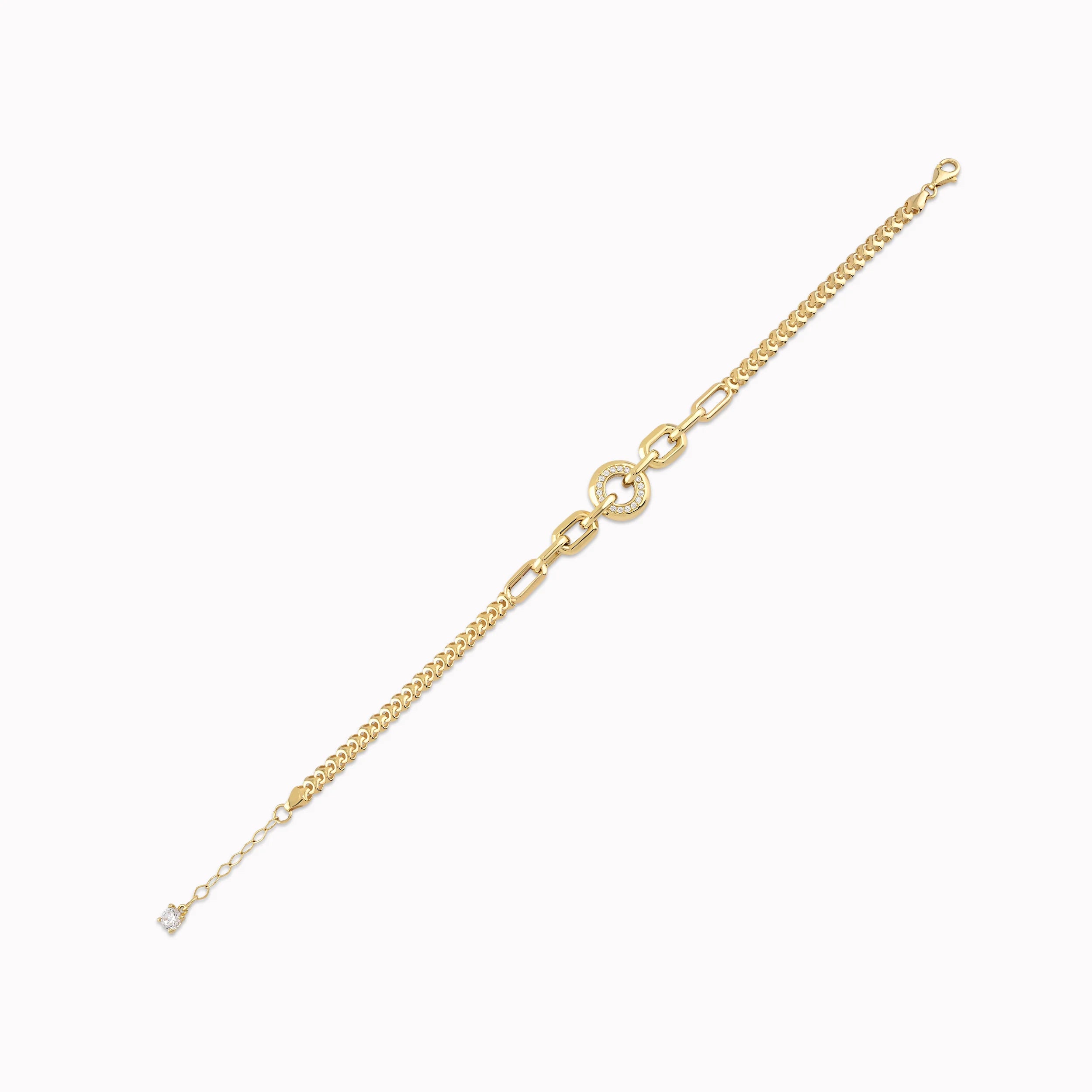 Bratara Aur Galben 14K Stilizata cu Cerc si Zale 6.14gr