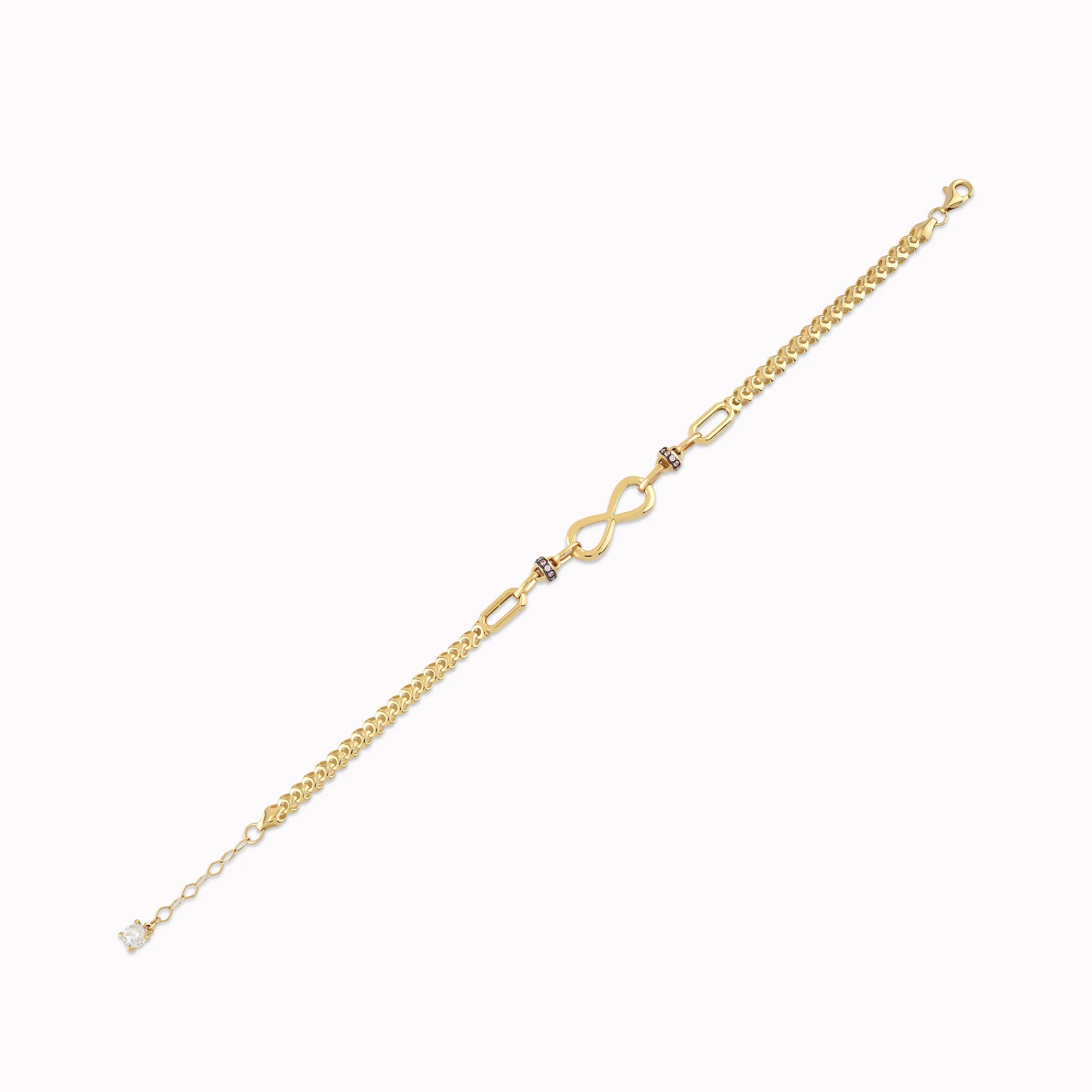 Bratara Aur Galben 14K Stilizata cu Zirconiu Mov si Infinit 4.71gr