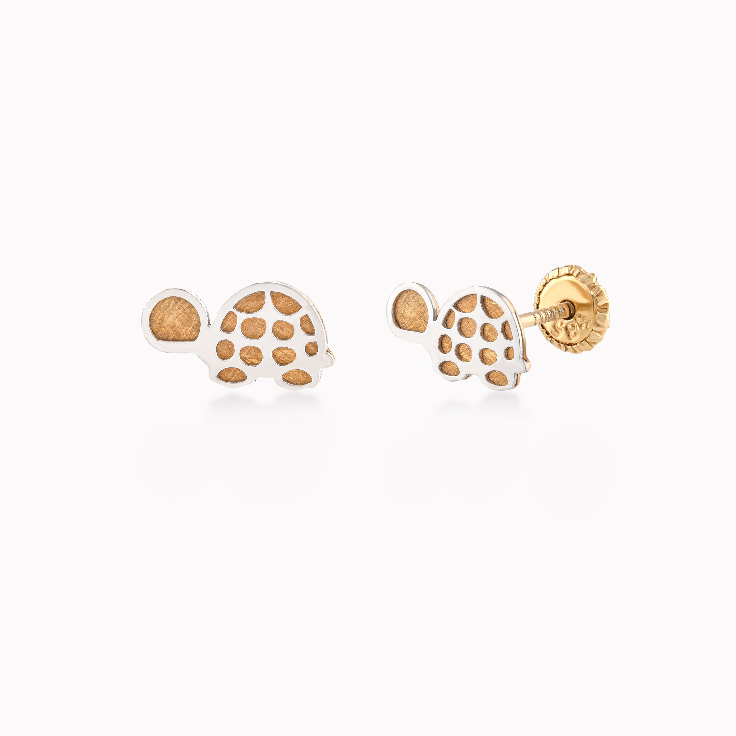 Cercei Aur Galben 14k, Broasca testoasa, Protectie 0.30gr