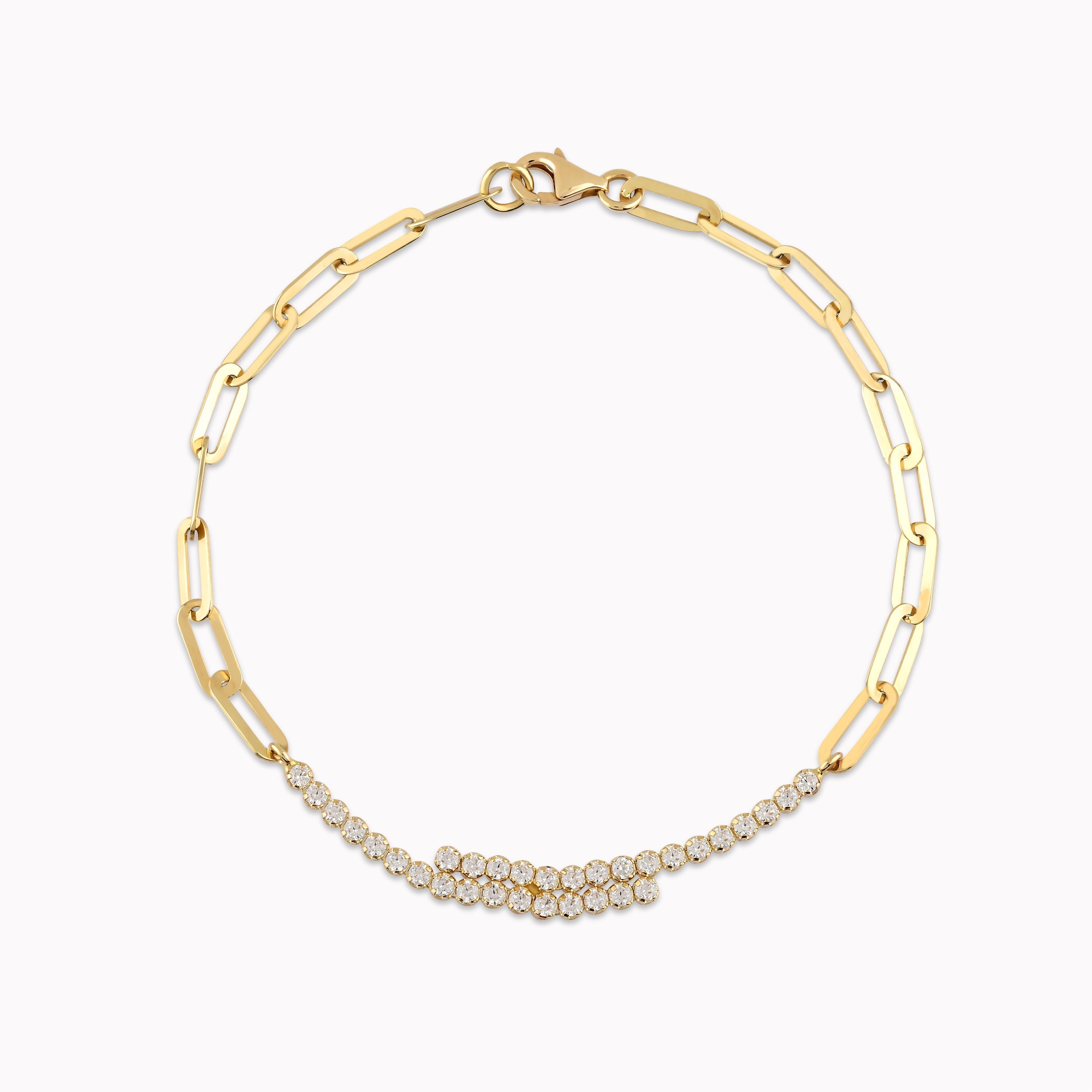 Bratara Aur Galben 14K cu Zirconiu Alb si Zale 3.12gr