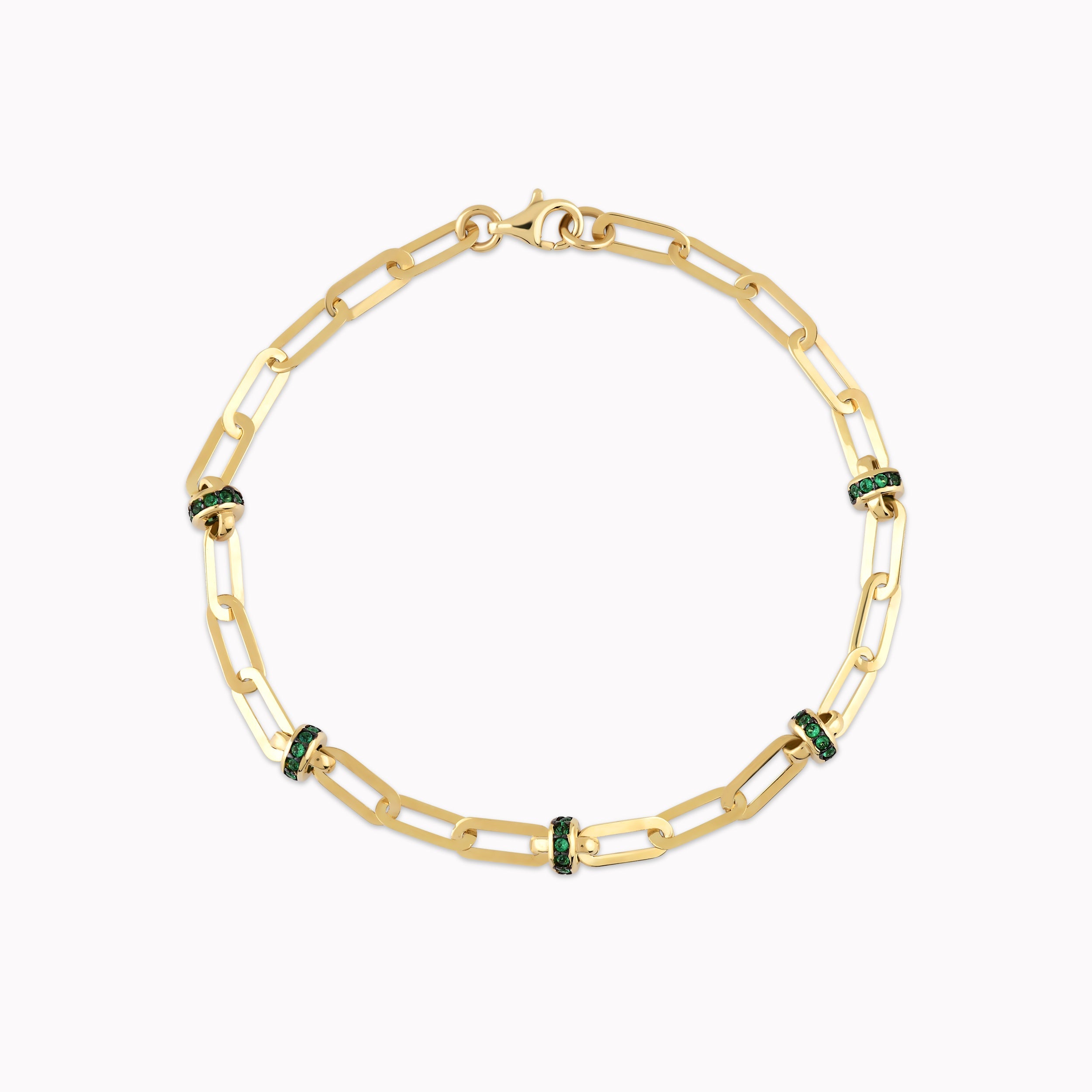 Bratara Aur Galben 14K Stilizata cu Zirconiu Verde 3.19gr