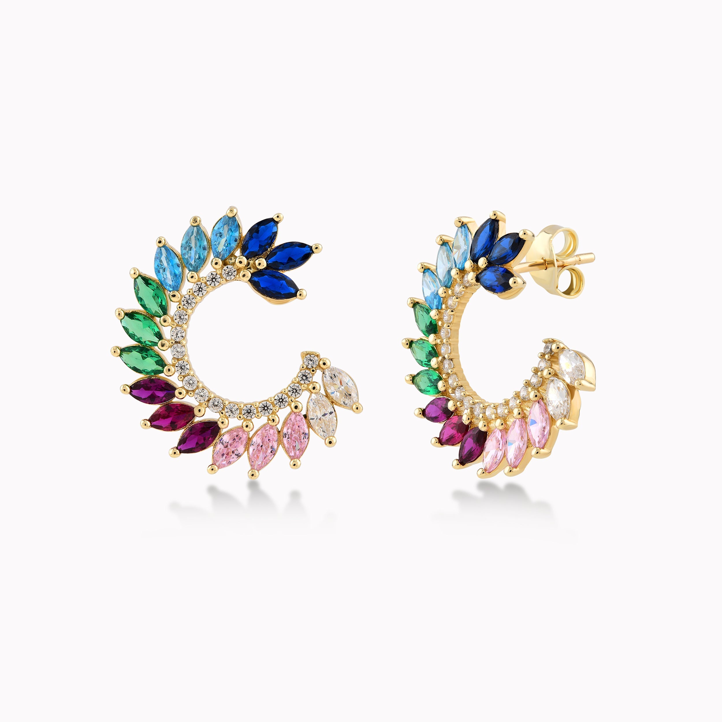 Cercei Aur Galben 14K Cu Zirconiu Multicolor 3.44gr