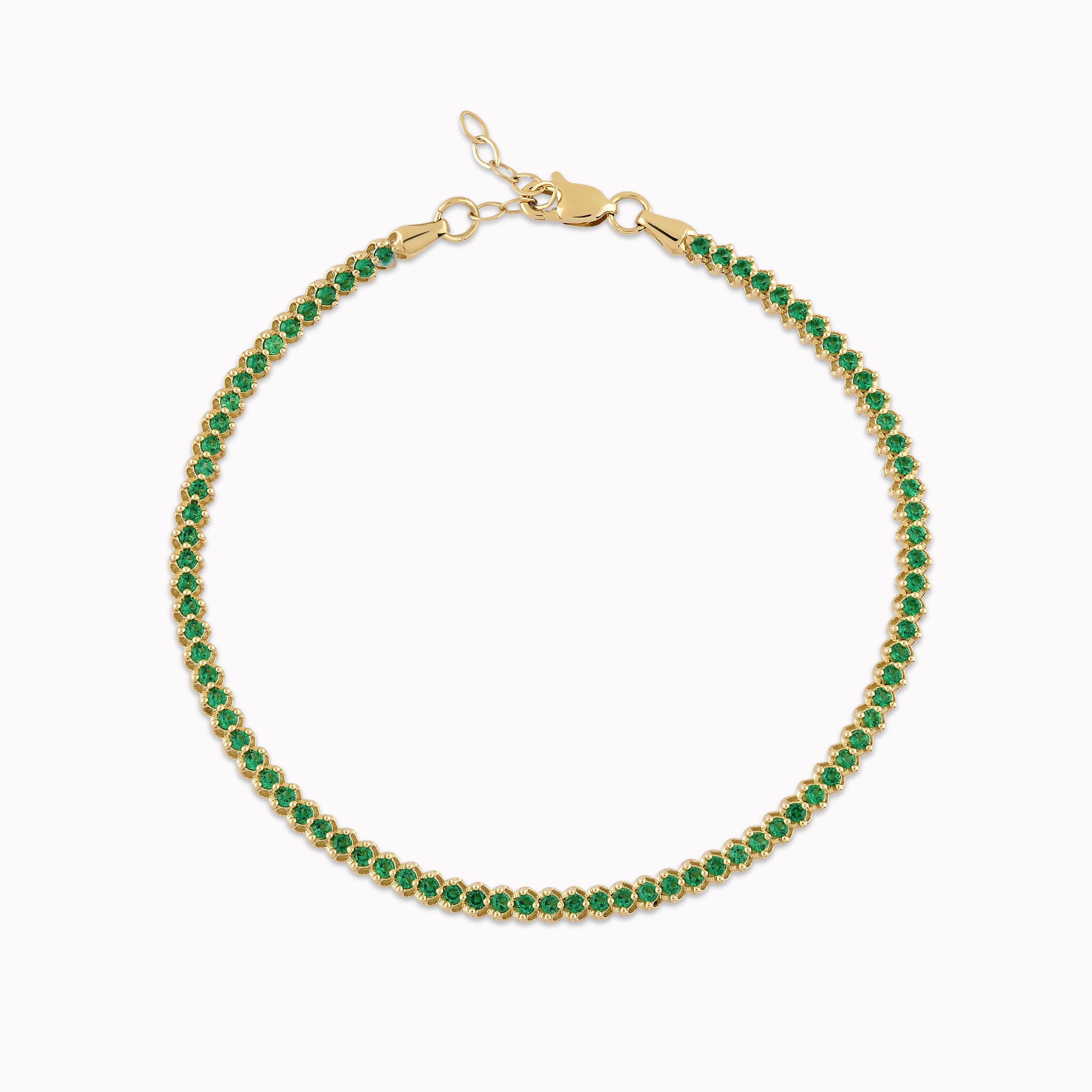 Bratara Aur Galben 14K cu Zirconiu Verde Tennis 3.96gr