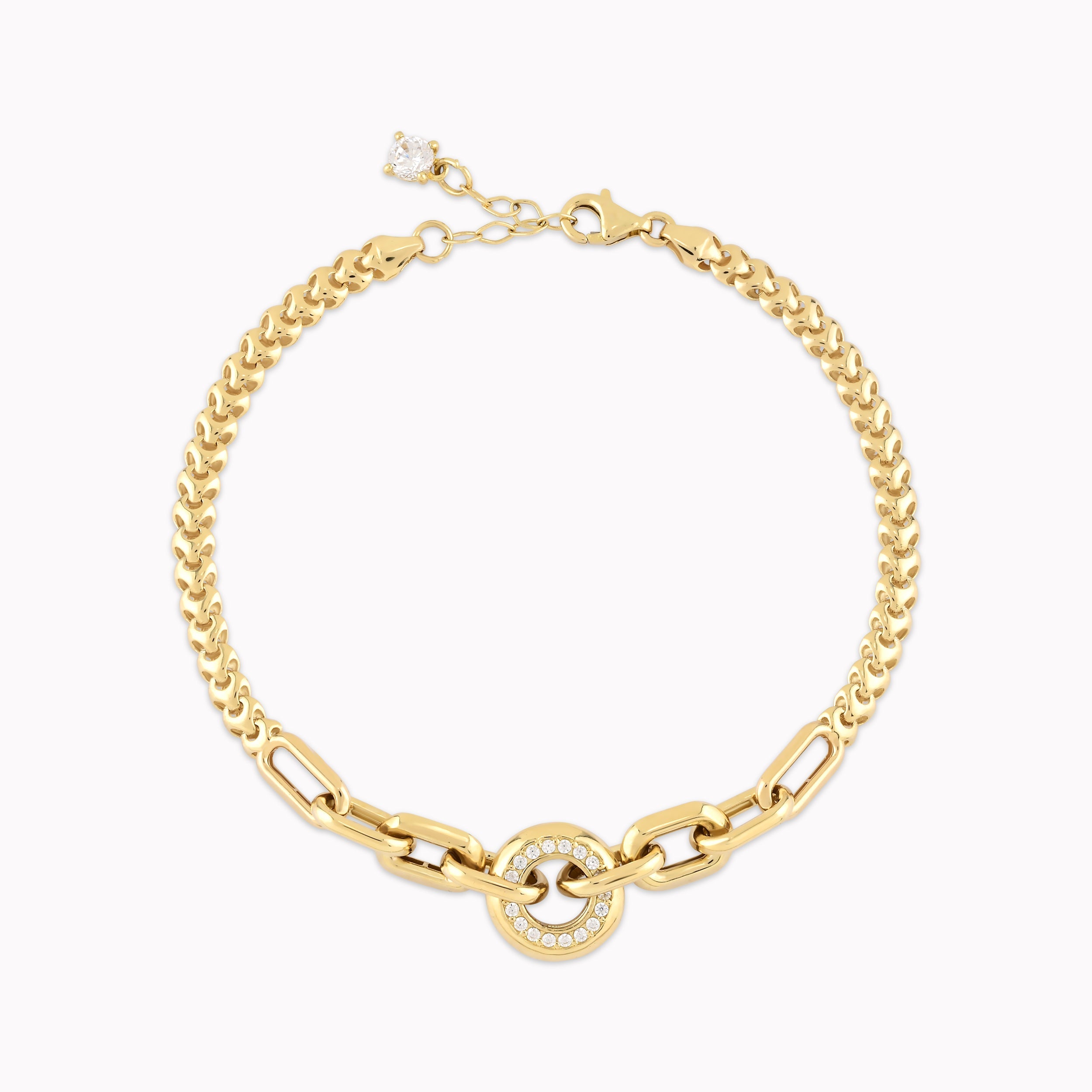 Bratara Aur Galben 14K Stilizata cu Cerc si Zale 6.14gr