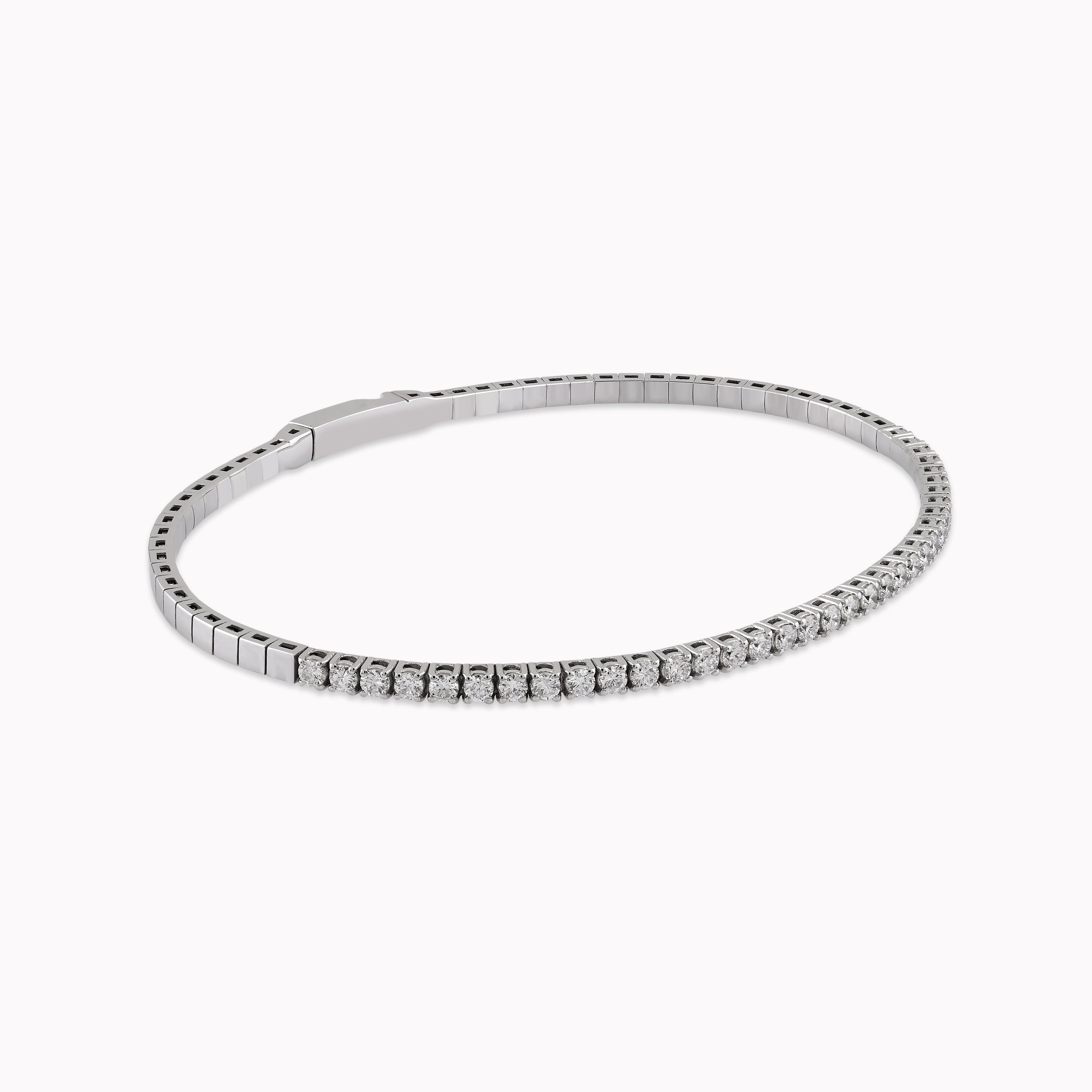 Bratara Tennis Aur Alb 14K cu Diamante 0.96ct