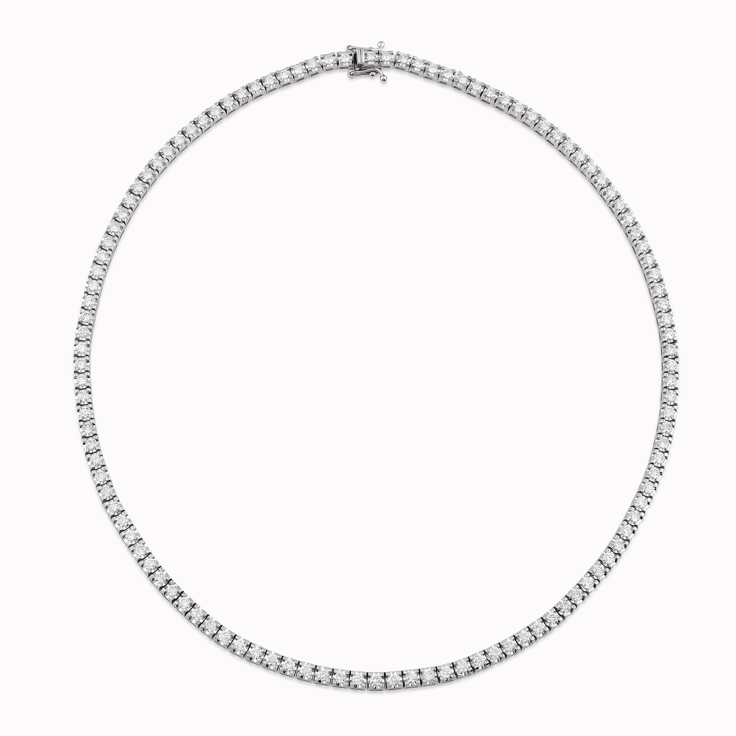 Colier Tennis Aur Alb 14K cu Diamante de 3.25ct