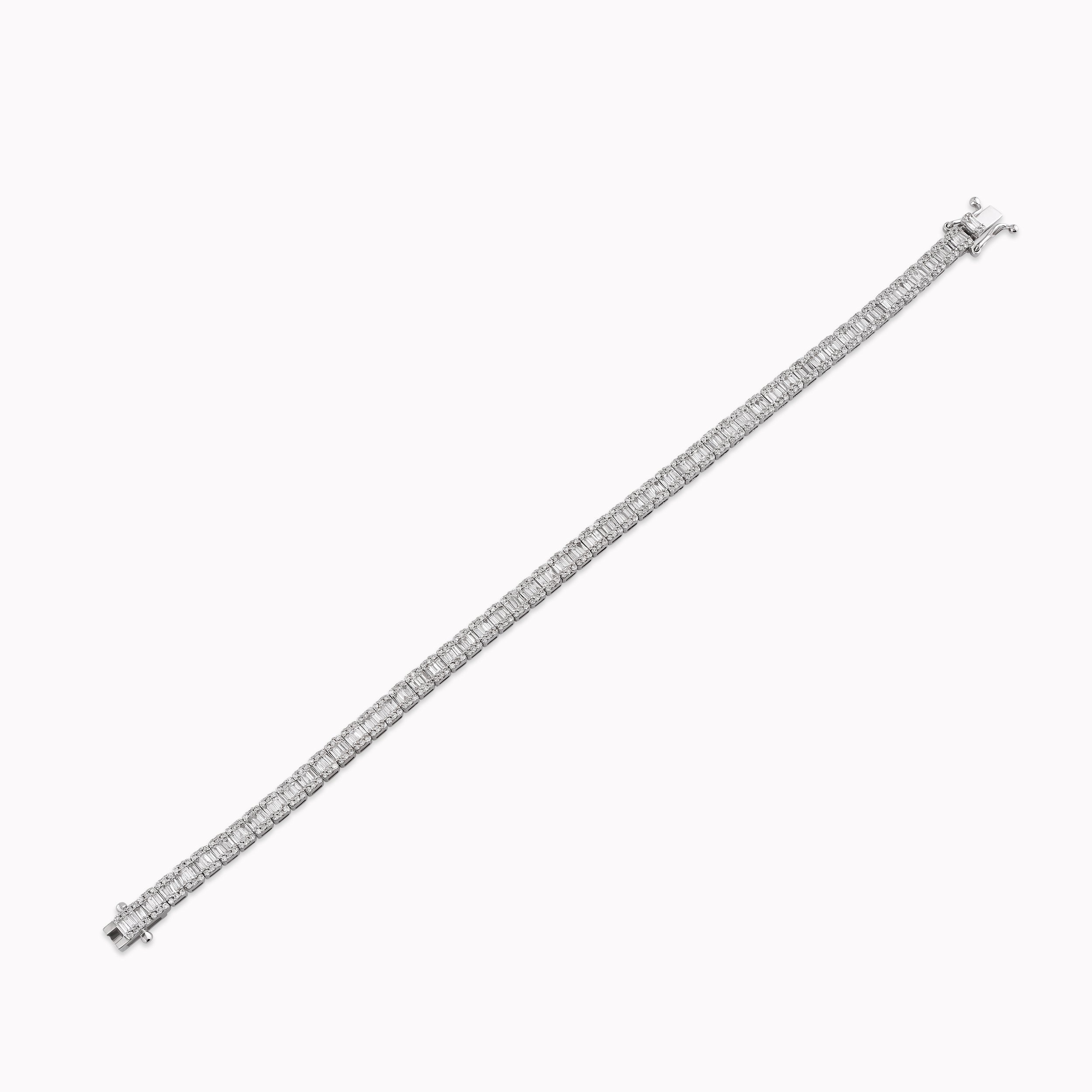 Bratara Tennis Aur Alb 14K cu Diamante 3.69ct